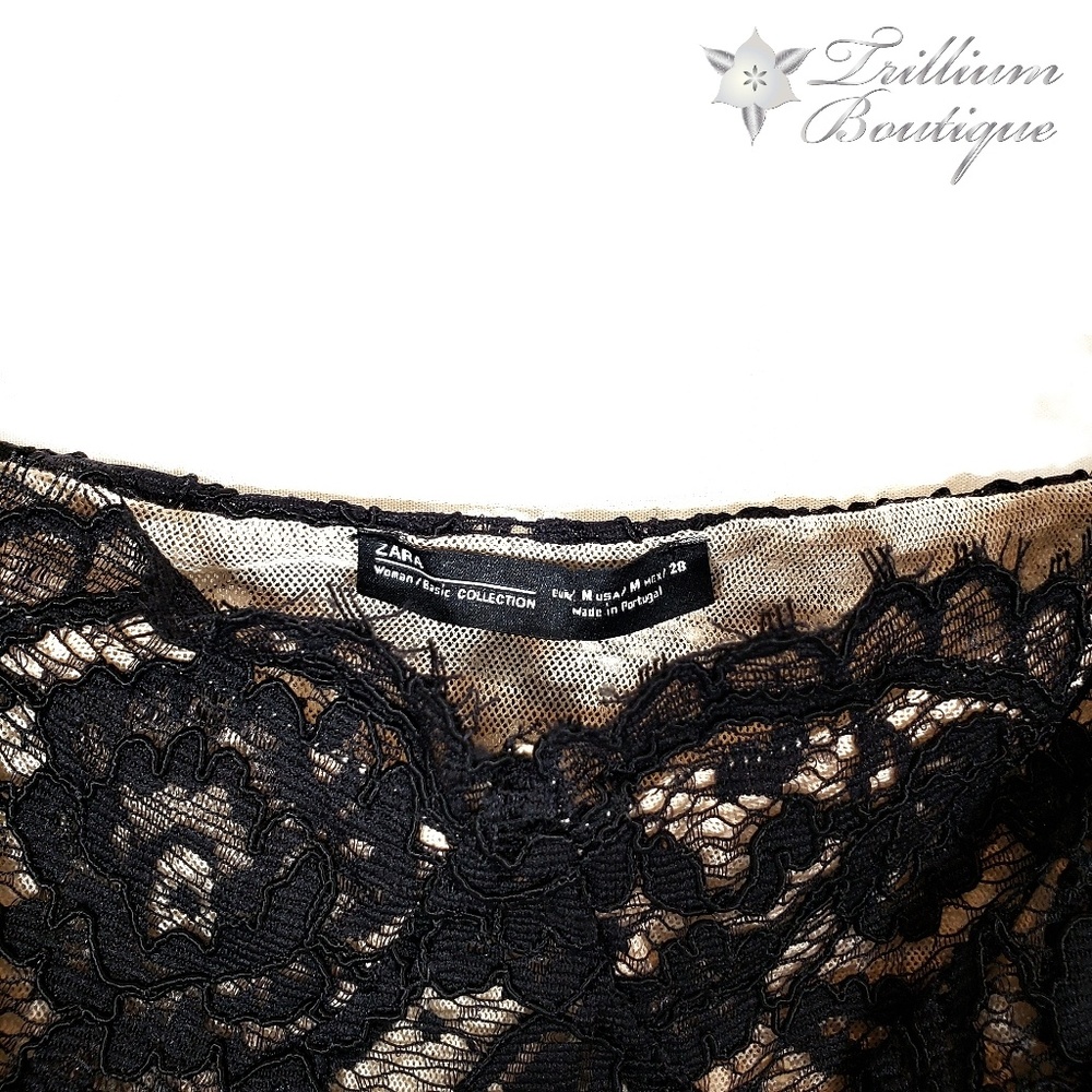 Zara Basic Collection Lace Bralette/Crop Top M - Picture 4 of 5